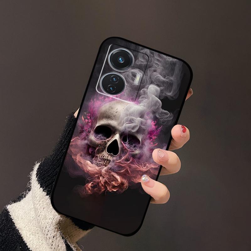 For Vivo T1 4G Case V2153 Covers TPU Black Silicone Landscape Cover for Vivo T1 44W Case VivoT1 Y55 4G Shockproof Soft Shells