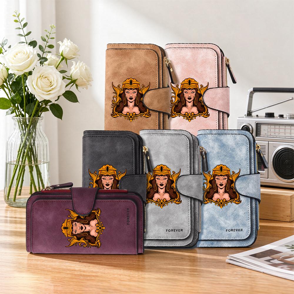 Gothic Lady Print Long Wallet Fashion Multi Slot Card Holder Portable Forever Purse