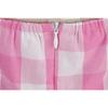 Women’s Strappy, Sexy deep-V Neckline Pink Checked Vintage Dress