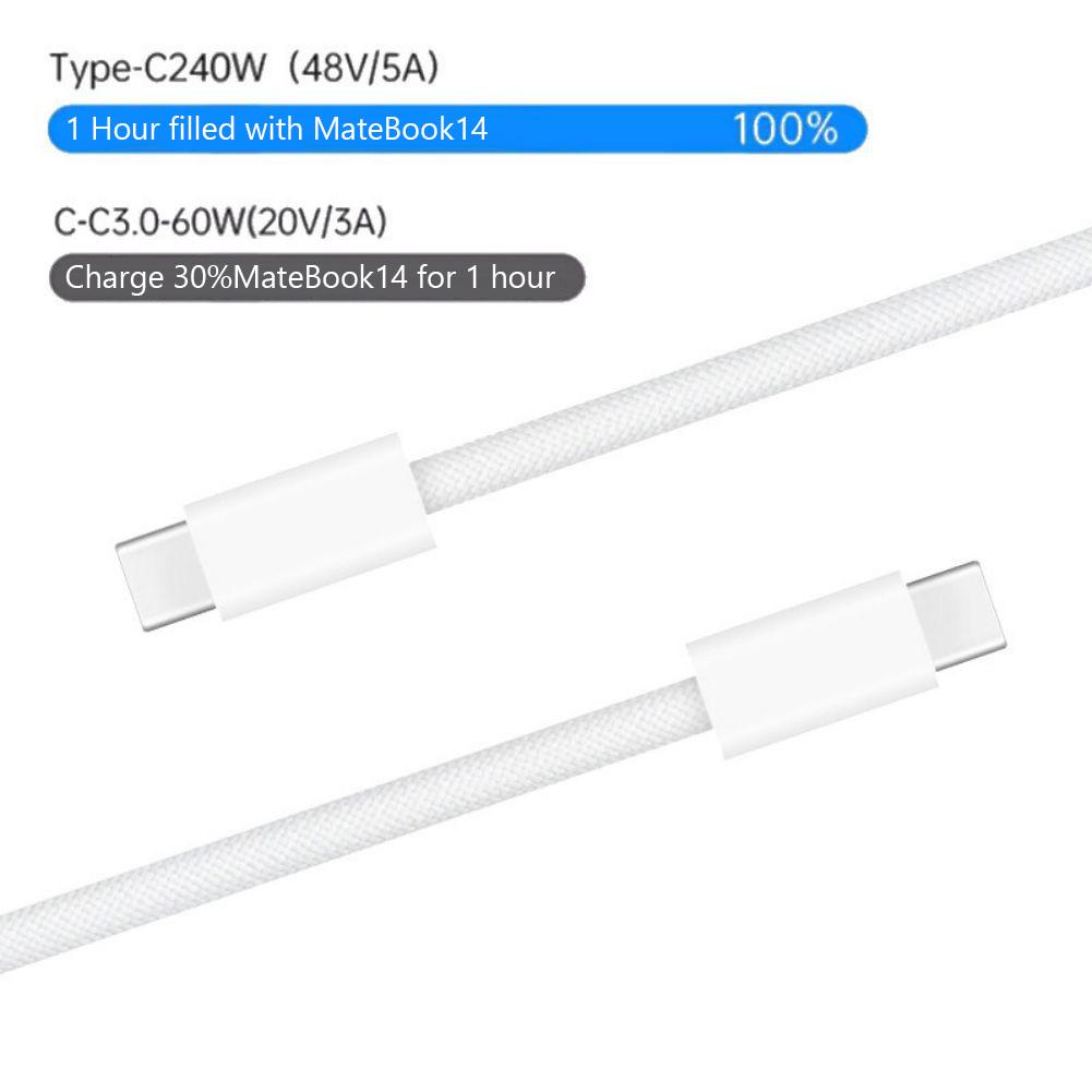 USB C Charging Cable 240W Fast Charging Cable Type C Charge Wire Braided PD Charging Cord For Smart Phones Tablet