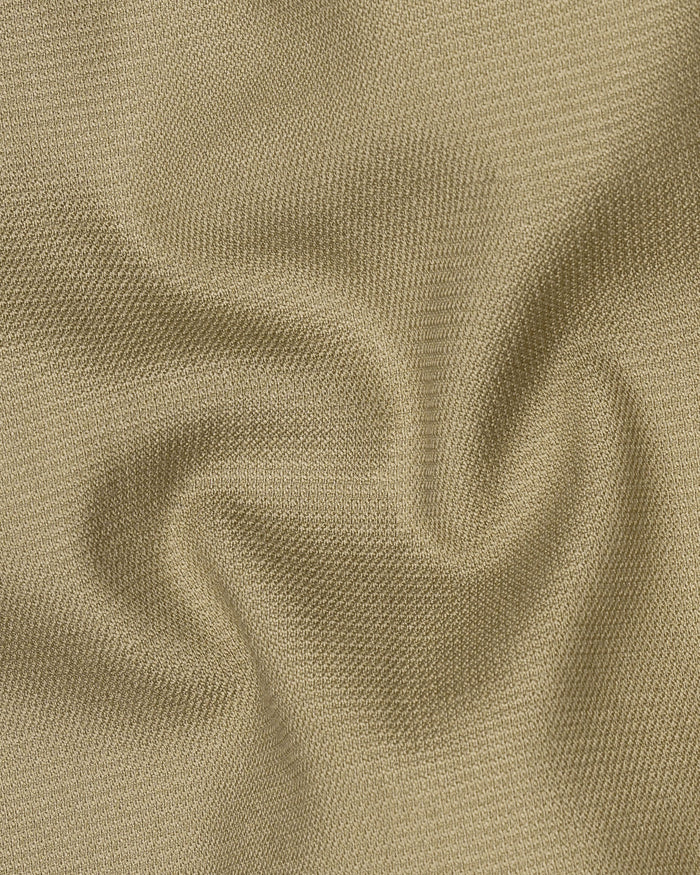 Sandrift Beige Cross Placket Bandhgala Blazer