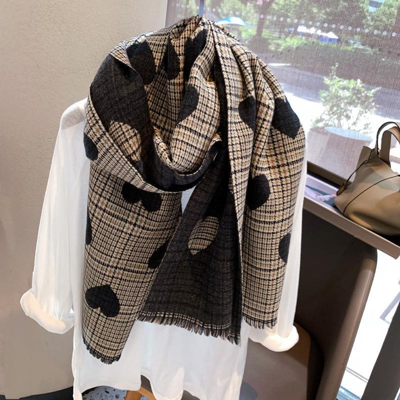 

Shawl autumn versatile fashion love warm skin-friendly scarf imitation cashmere scarf women s winter 180*65cm