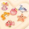 2/6Pcs Resin Sea Animal Figurines Flatback Resin Sea Creature Miniature Ornament for Art Craft Scrapbooking Decoration