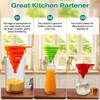 KALAVE Kitchen Funnel Set 6 Pack - Food Grade Silicone Collapsible Funnel, Funnels for Kitchen Use Filling Bottles, Daily Cooking, and Water or