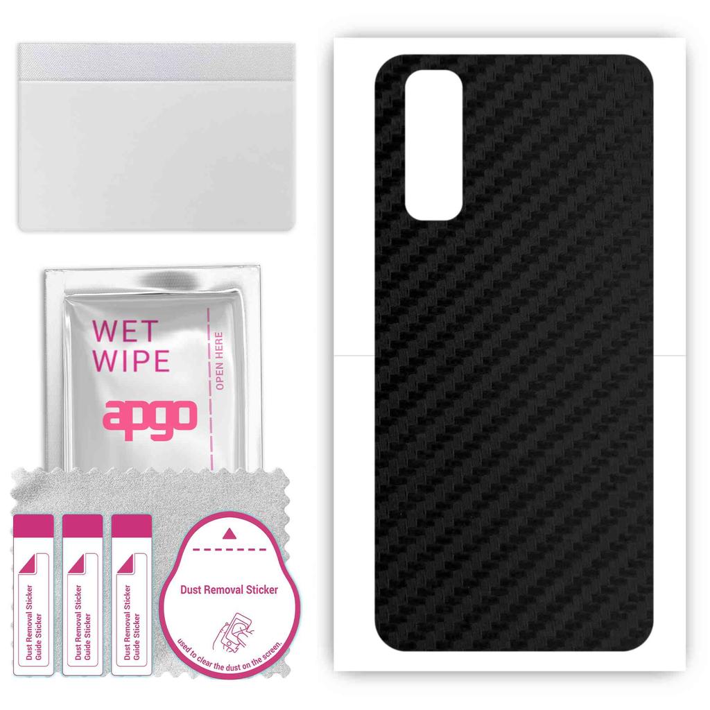 apgo Protective Skin Sticker for the back compatible with Vivo Y50t, Wrap Film, Foil, Vinyl - Pattern Carbon Black