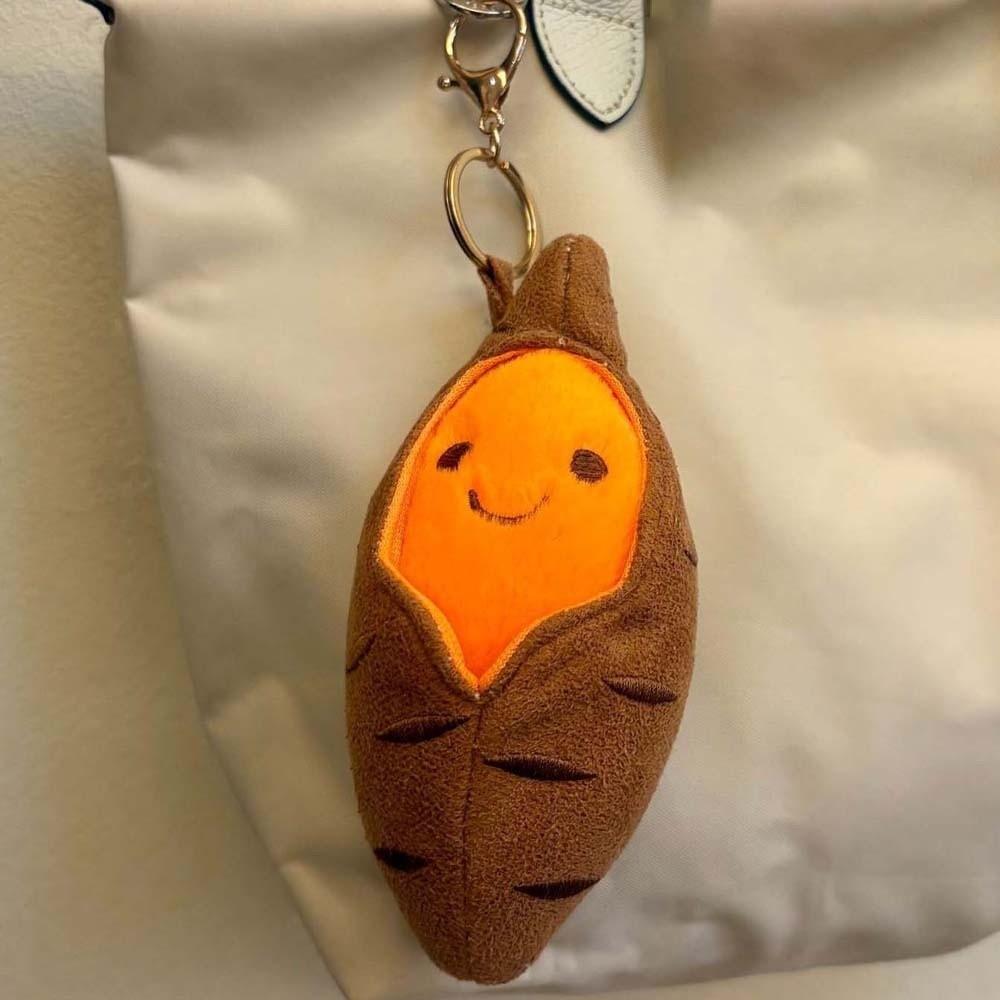 Soft Roasted Sweet Potato Pendant PP Cotton Plush Doll Key Ring Creative Sweet Potato Keychain Men