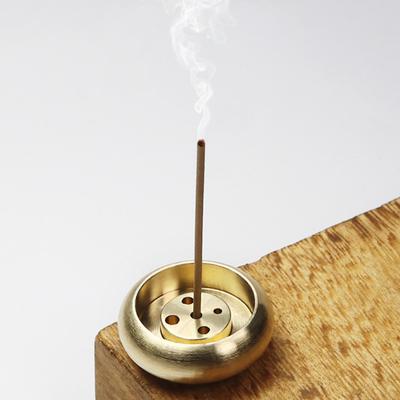 2/5 Stück Kupfer-Räucherstäbchenhalter, Fünf-Loch-Räucherstäbchenhalter, Mini-Räuchergefäß, Ornament zur Reduzierung von Angstzuständen, Räucherstäbchenschale für Stäbchen und