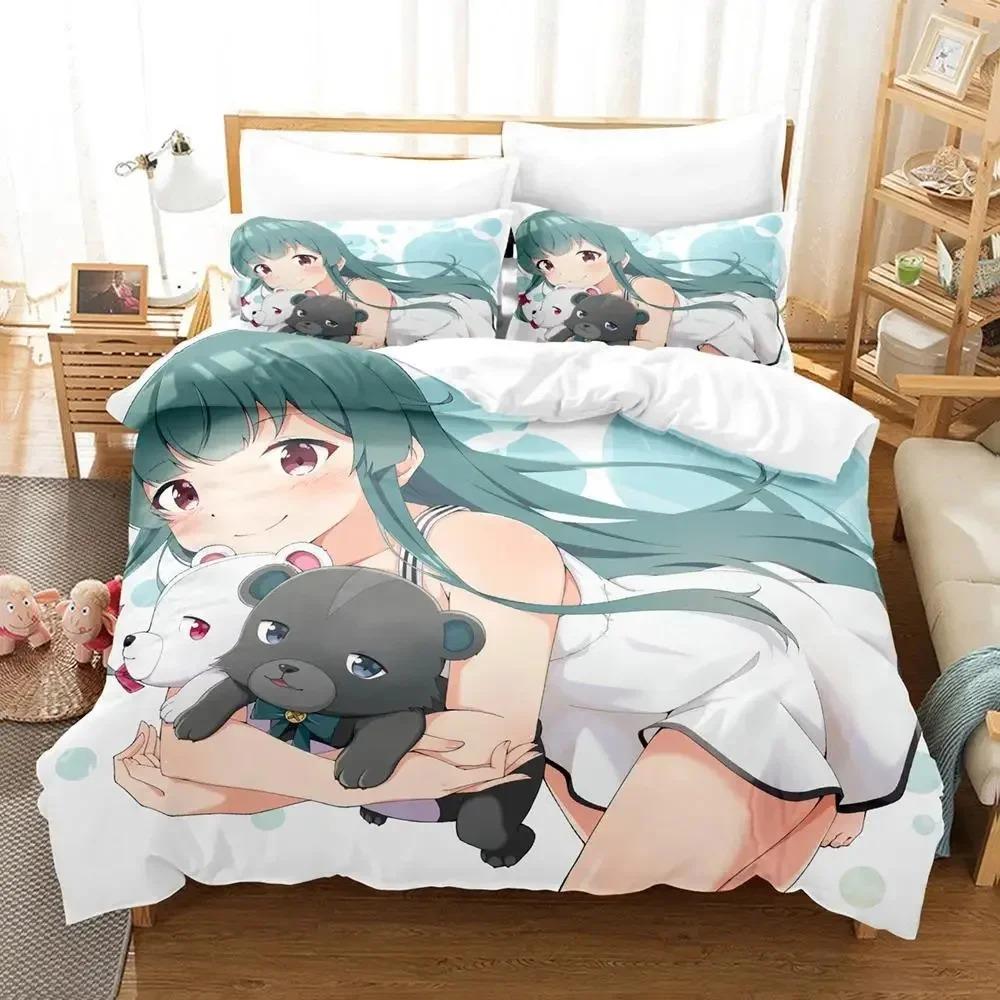 

Аніме Ведмідь Ведмідь Ведмідь Постільна білизна 3D-друк Підходить для спальні Комплект з підковдрою та наволочками Дитячий домашній текстиль 70x133cm 3pcs