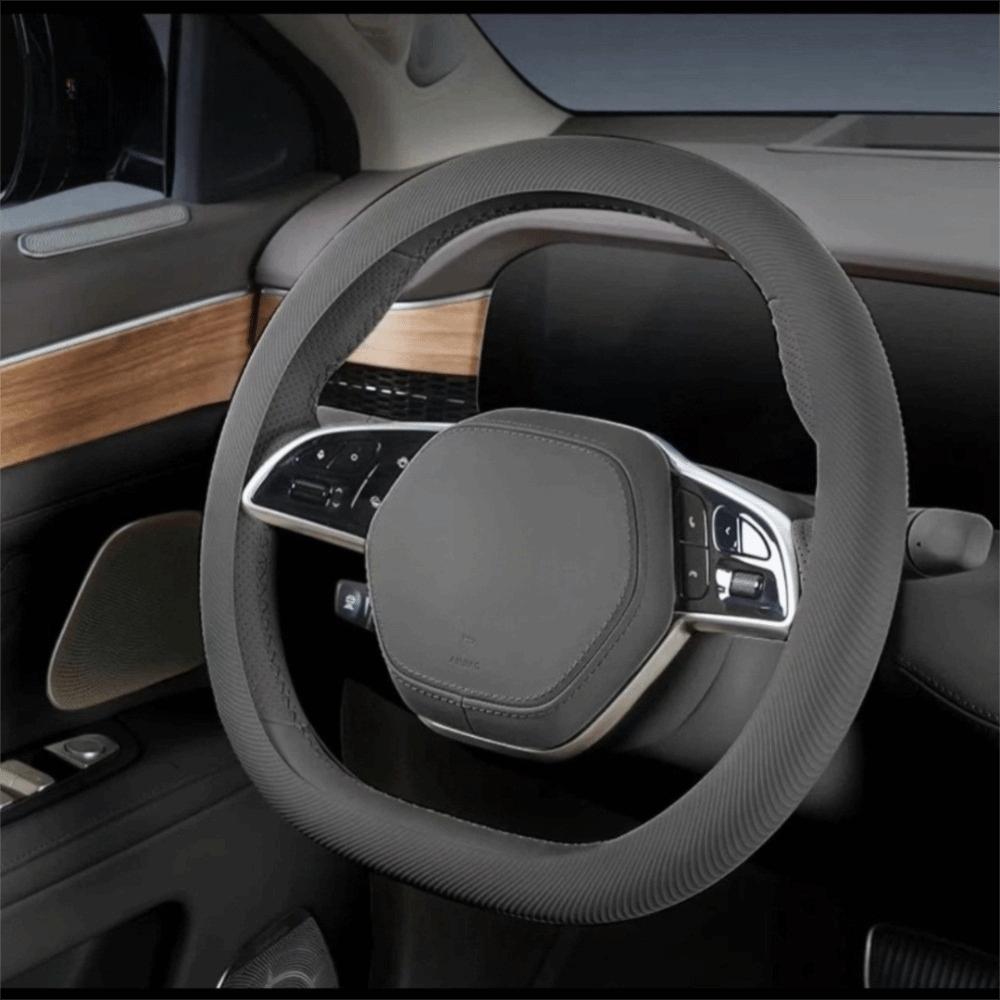 Texture Steering Wheel Cover Non-Slip Car Decorative Car Steering Wheel Protector  Fit 38-42CM
