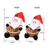 Santa Claus Snowman Candy Storage Bamboo Basket Christmas Gift Desktop Ornament Woven Handmade Bamboo Basket Snacks Restaurant