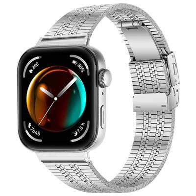 For Huawei Watch Fit 3 Replacement Band 316L Stainless Steel Metal Strap,Silver