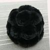 Women's Fashionable Winter Thick Rex Rabbit Fur Hat with Rose Fur Flowers Real Knit Appropriate for Parties