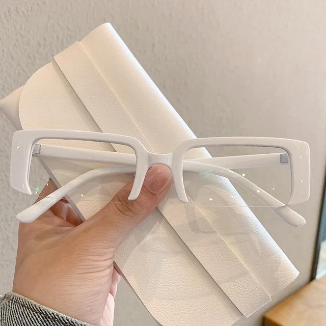 

Unisex Personalized Rectangle Sunglasses UV400 Protection Trendy Semi Frame Eyewear for Men Women Designer Shades as picture