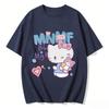 2026 New Cute Kitty Cat Print Teddy Bear Tshirt Set Casual Familystyle Clothing Parentchild Tshirt Top