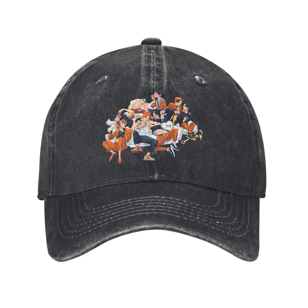 Kid Sun Baseball Cap Stylish Women Unisex Felix Bangchan Washed Hip Hop Hats Adjustable Print Kpop Logo Strays Rock Baseball Caps