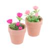 1 szt. Miniaturowy domek dla lalek Miniaturowa róża doniczkowa roślina