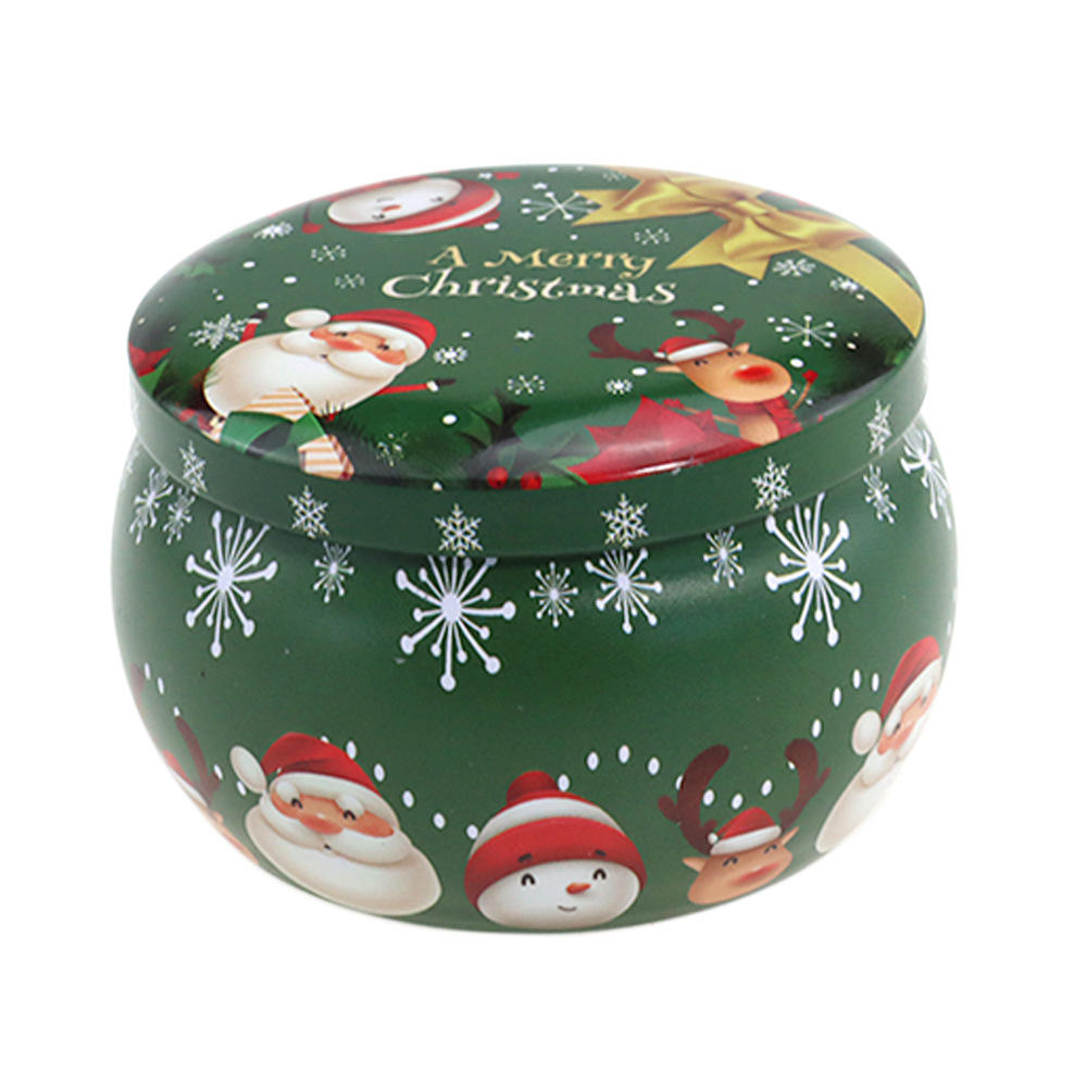 Christmas Round Gift Boxes Ball Shaped Tinplate Xmas Tree Hanging Ornament Christmas Candy Jar Cans New Year Navidad Decorations