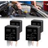 4 Pack Car 5 Pin Relay Switch 12V 30A SPST, Waterproof Stable Relay, Multi-Purpose Heavy Duty Standard Power Accessory Kit, Universal for Car Motor