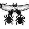 Honeycomb Paper Three Dimensional Decor 10 FT Halloween Garland, Spooky Spider Bat Pumpkin Hanging Bunting Easy Setup Yard Porch Banner Decoration for
