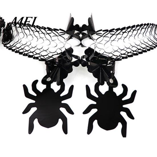 Honeycomb Paper Three Dimensional Decor 10 FT Halloween Garland, Spooky Spider Bat Pumpkin Hanging Bunting Easy Setup Yard Porch Banner Decoration for