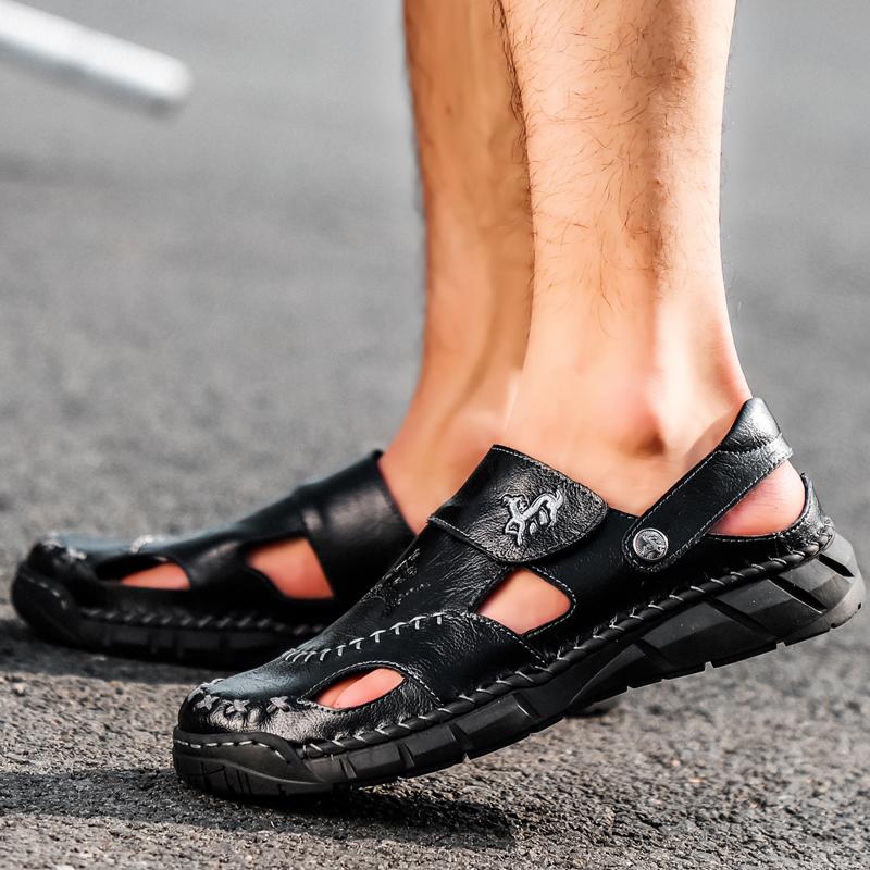 2024 summer men's soft sandals breathable non-slip leisure sports outdoor beach shoes waterproof plus size men's shoes