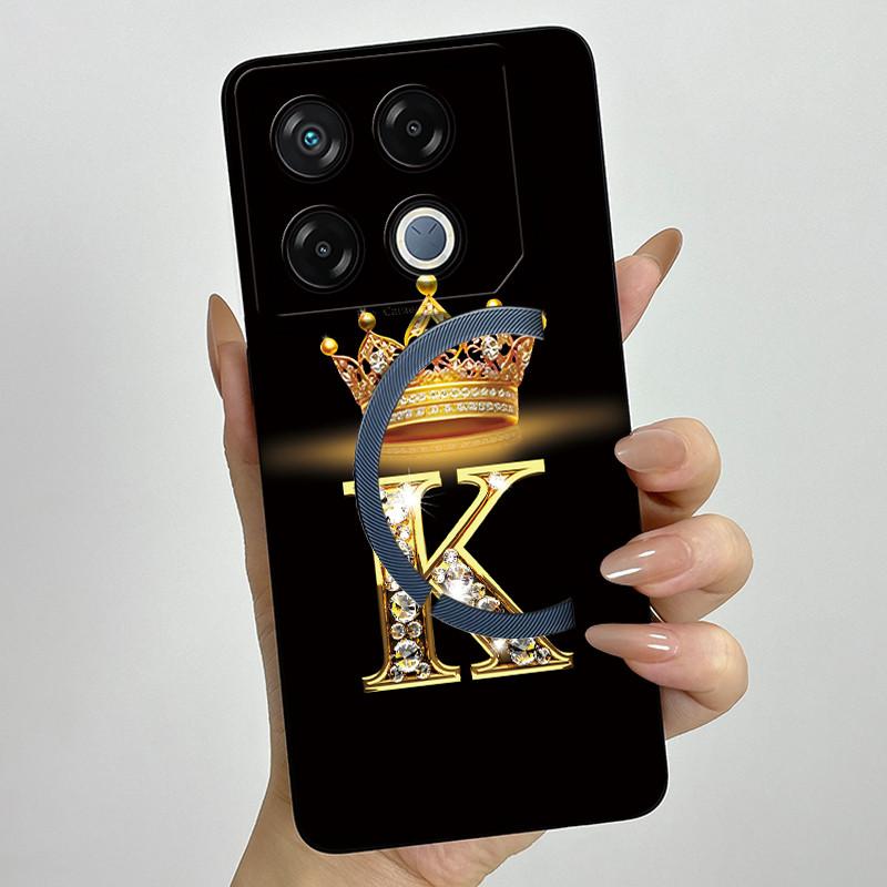 For Infinix GT 20 Pro Case Luxury Crown Letter Soft Silicone Back Cover For Infinix GT20 Pro GT20Pro Coque Infinix X6871 Fundas