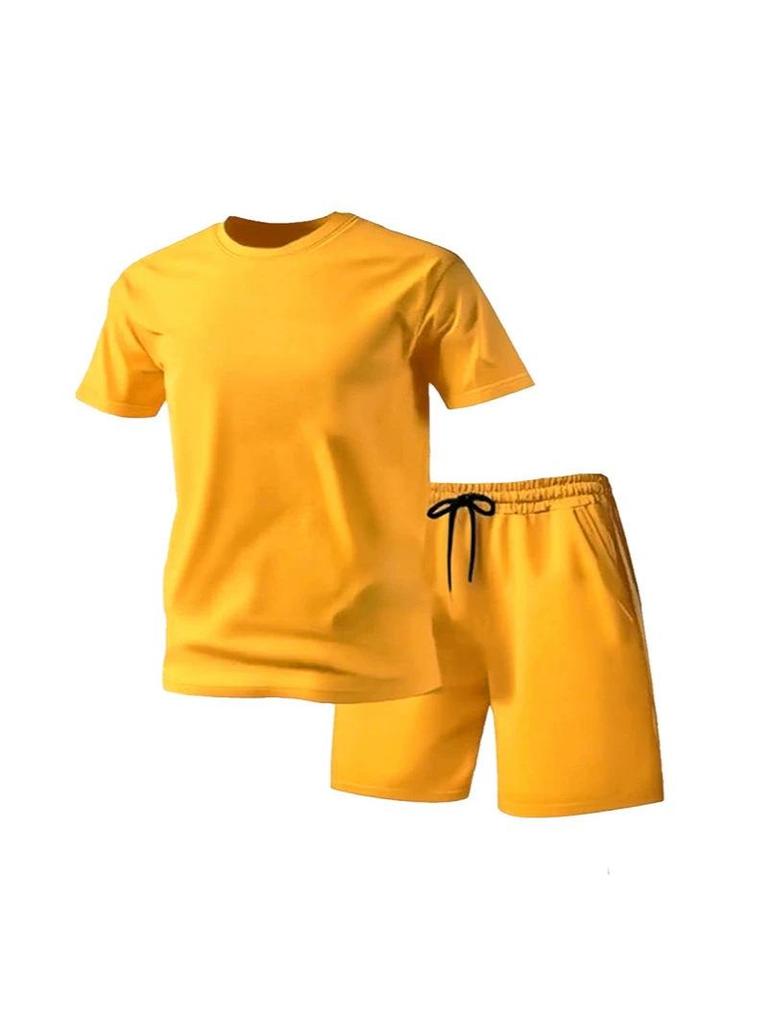 Men’s Summer 5-Point Shorts & Quick-Dry Breathable Sports Top Set