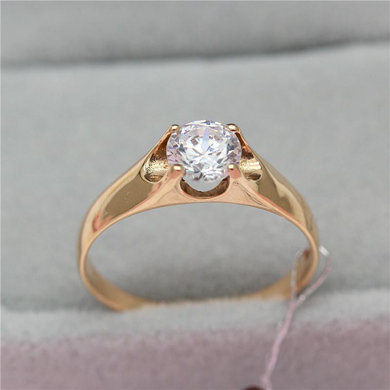 Purple Gold Inlaid Zircon Simple Temperament Tide-Plated Rose Gold Open Ring