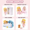 Miniatures House Kit Girls Toys Doll House Mini Room Simulated Bedroom Bathroom Kitchen Study Furniture Play House Toys for Kids
