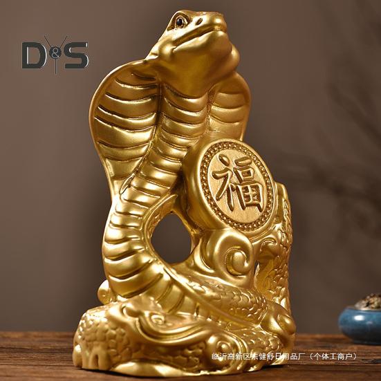 Schlangenstatue mit chinesischem Sternzeichen, kleine hölzerne Feng-Shui-Tierfigur, Schlangenskulptur zum Neujahrsfest 2025, Heim- und Bürodekor für Glück, Erfolg, Reichtum