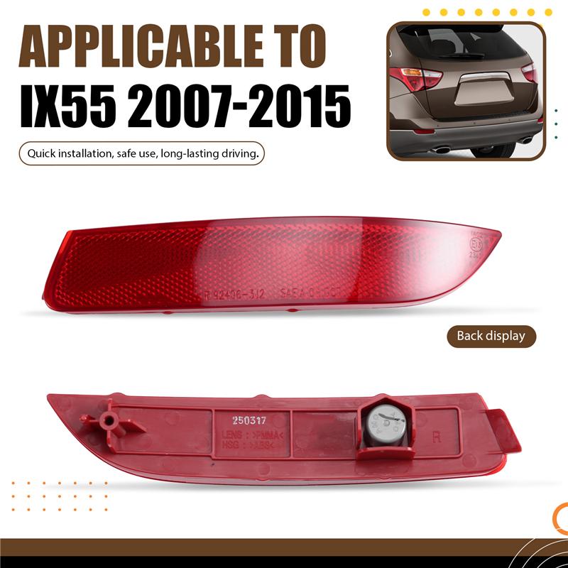 

For Hyundai Veracruz IX55 2007-2015 1 Pair Car Rear Bumper Light Reflector 924053J200 924063J200 92405-3J200 красный