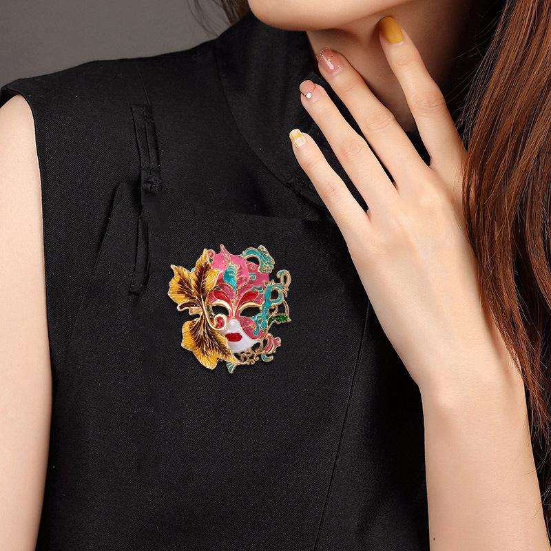 Vintage Beautiful Art Face Brooches Pins For Women Lady Charming Figure Party Brooch Jewelry Gift