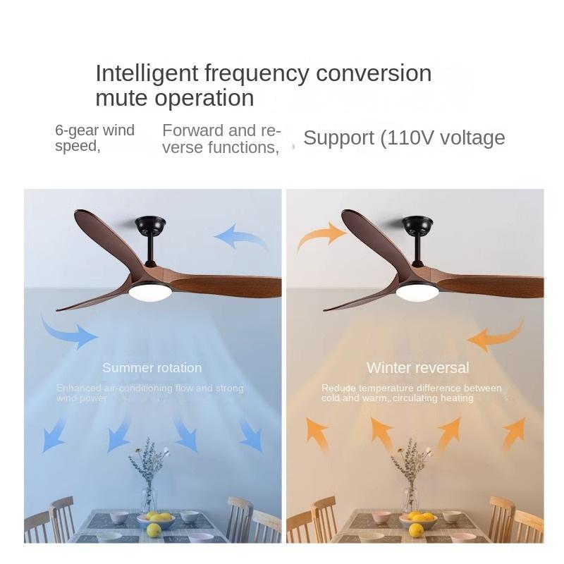 Fan Light Ceiling Fan Light Nordic Household Living Room Commercial Restaurant Variable Frequency Electric Fan Ceiling Light