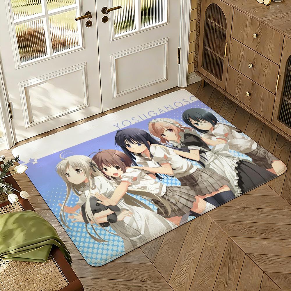 Yosuga no Sora Floor Mat Soft Thickened Absorbent Non-Slip Bedroom Living Room Door Mat Home Decor Flannel Rugs