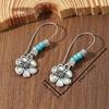 Boho Floral Beaded Dangle Earrings, Vintage Colorful Beads Creative New Fashion Elegant Party Jewelry Gift