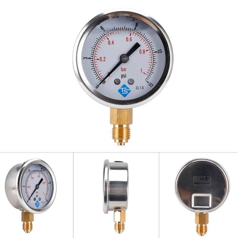 1/4 BSP Pressure Compound Vacuum Gauge Glycerine Filled Gauges 68mm Dial Vac To 10000 Psi Bottom Mount