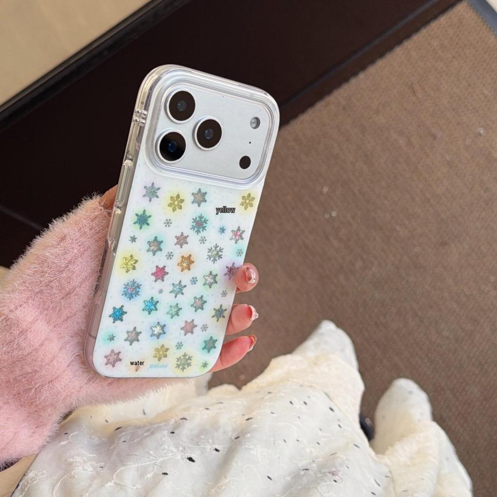 Colorful Snowflakes Full-Screen Protective Case for iPhone 13/14/15/16 Pro Max & Apple 17 Pro - Women's