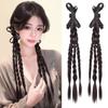2pcs Sweet Twist Braid Hairpiece Handmade Girls Bow Wig Hairbands  for Women