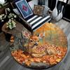Autumnal Fawn Round Area Rug,Carpet Rug for Living Room Bedroom Sofa Playroom Decor,Non-slip Floor Mat