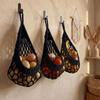 3Pcs/Set Wall Mount Wall Hanging Basket Teardrop Shape Vegetable  Woven Basket  for Kitchen