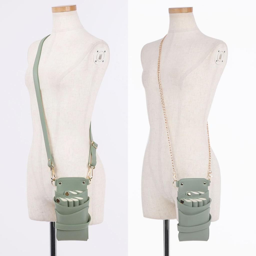 DEEDS Luxury Style Sienna Scissor Case with Mauve Holds for Hairdressers and Trimmers Chain, Green, 4-6 Scissors,