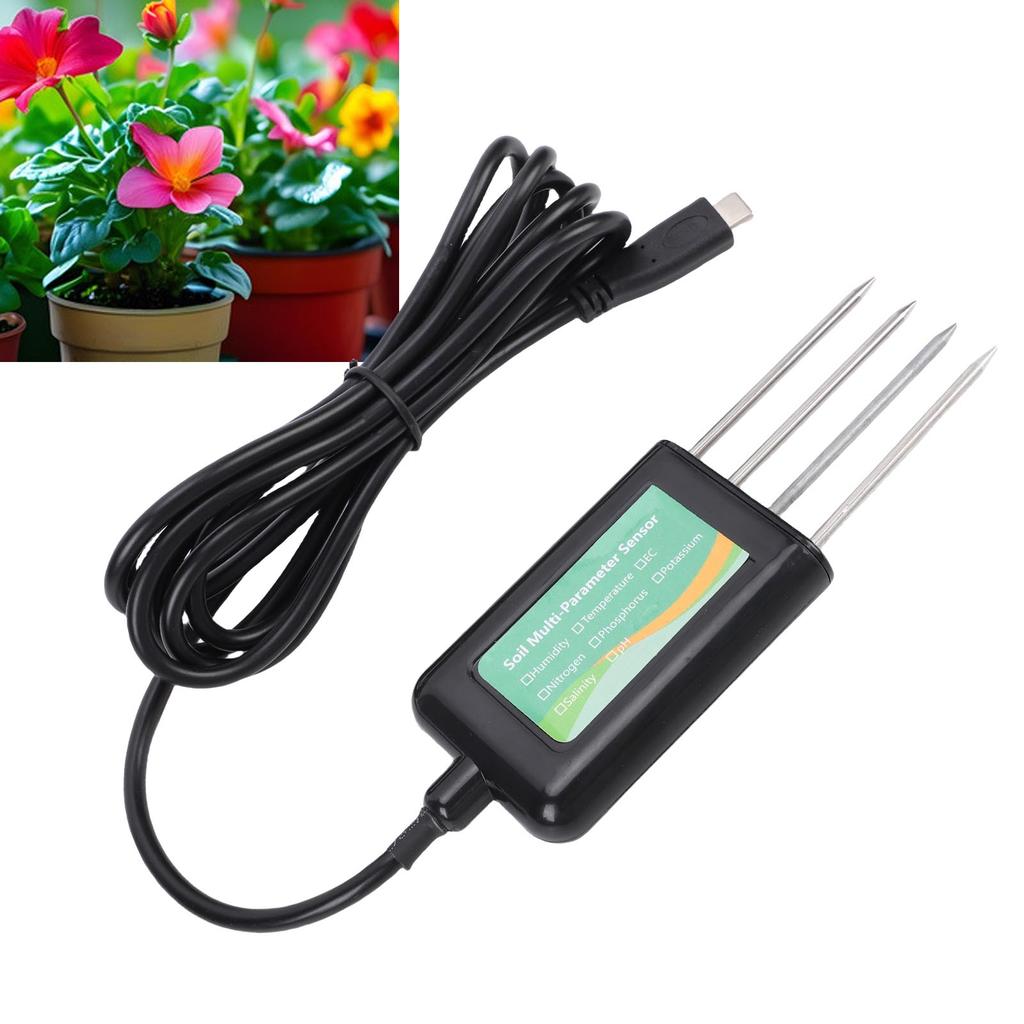   Soil NPK Sensor 8 in 1 Water Proof PH EC Temperature Humidity Detector for Garden Farm  