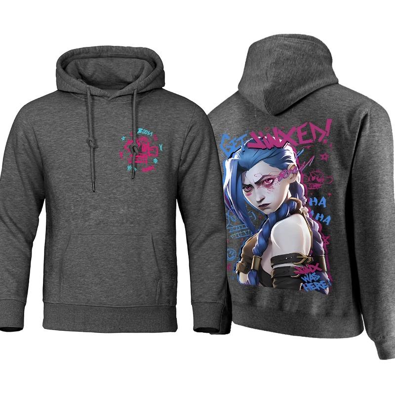 Arcane Hoodie Men Anime Jinx Hoodies Autumn High Quality Fleece Sweatshirt Street Hoody Flexible Oversize Men's Clothing Hoodies & Sweatshirts Men’s