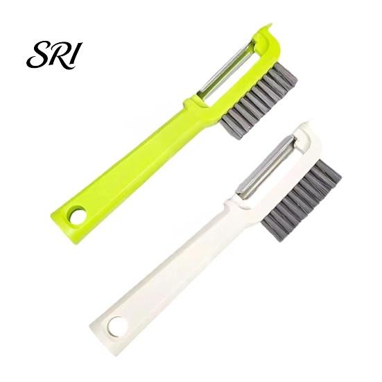 Time-saving Food Prep Tool Vegetable Peeler with Brush Stainless Steel Blade Fruit Carrot Cucumber Wide Coverage Ergonomic Grip Kitchen Gadget
