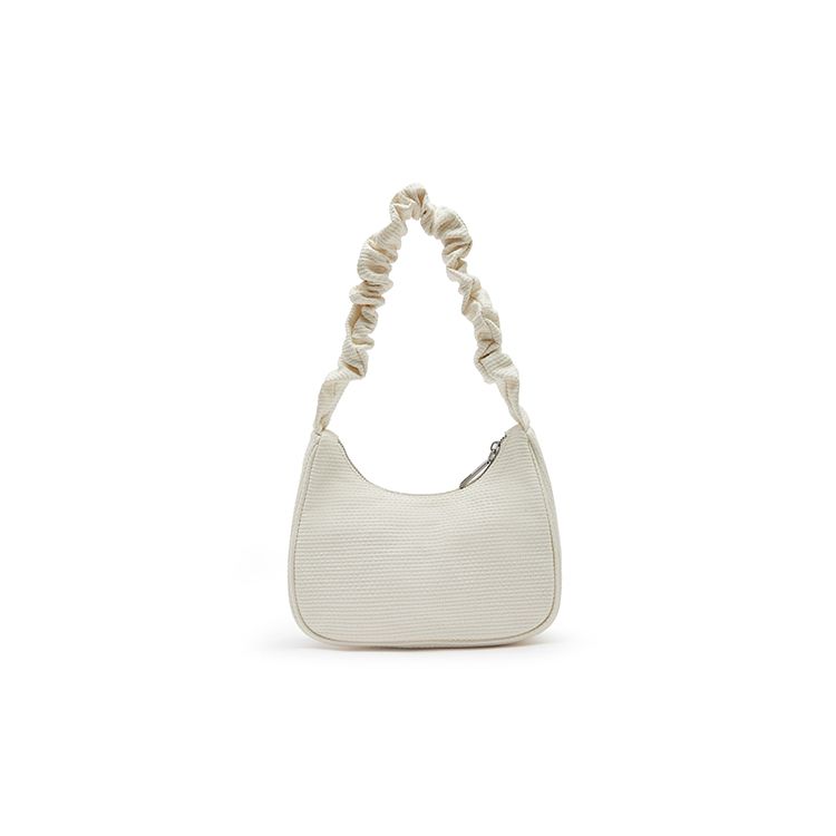 Champion Twisted Underarm Bag Script Logo Enamel Tag Pleated Hair Tie Shoulder Strap Casual Versatile Synthetic Leather Shoulder Bag Small U4AACPU14
