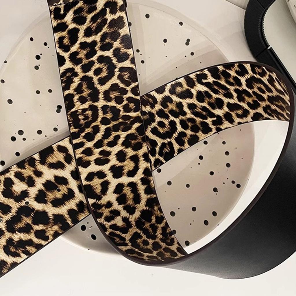 Leopard Print Wide Waist Belt Fashion Adjustable Belt Casual Wear Waist Belt for Men and Women