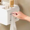 1-2PCS Wall Mounted Flip Top Tissue Box Waterproof Bathroom Organizer for Kitchen Countertop No Drill Storage Organizer