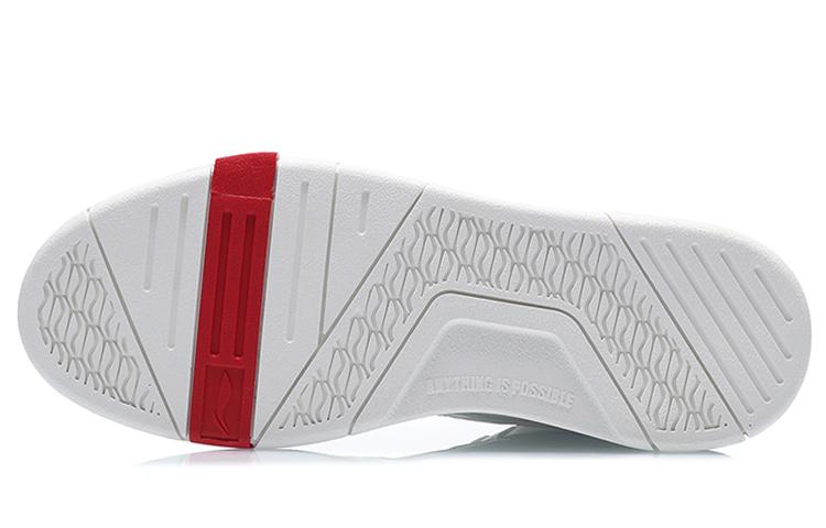 Li Ning Wave Coverage Thermal Slip Resistant Mid top Skateboard Shoes Women's White Red AGCQ238-1
