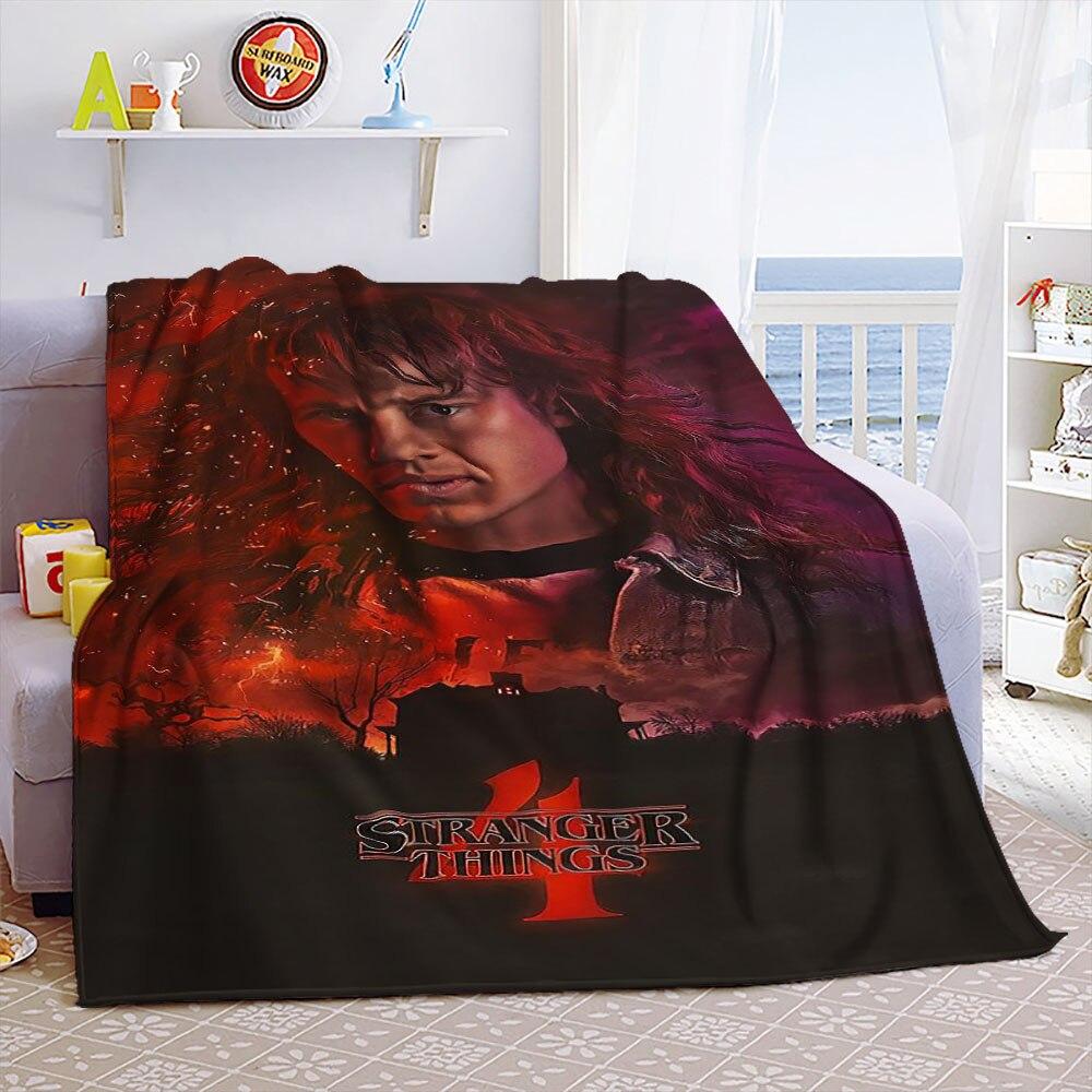 Eddie Munson Stranger Things Tragbare Warme Überwurfdecken für Bettwäsche Reise