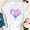 Women Graphic Tees Kawaii Printing Fashion White Cloth Casual 90S Creative Short Sleeve Tshirts Summer Basic Female Trend Style